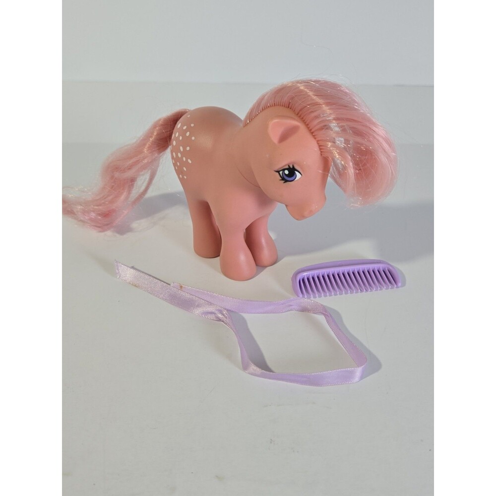 Vintage G1 My Little Pony Cotton Candy 1982 Hasbro Hong Kong Concave Foot Comb
